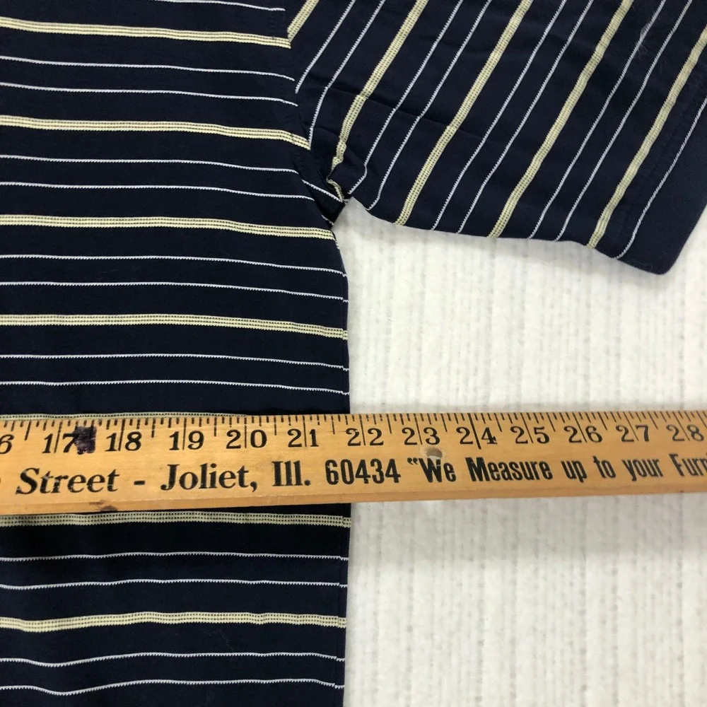 Tommy Hilfiger Golf Mens Polo Shirt Navy Blue Striped Mercerized Cotton Large - Picture 8 of 8